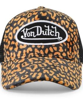 NWT Von Dutch Leopard Print Trucker Hat Mesh Snapback Y2K Unisex